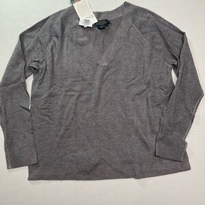 Pendleton Gray V-Neck Sweater Relaxed Fit